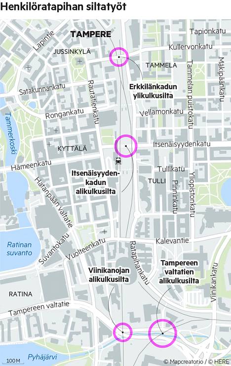Henkilöratapihan uudistaminen tuo siltatöitä Tampereen keskustaan - Tampere  - Aamulehti