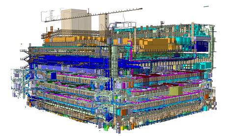 ITER-reaktorin rakennuskompleksin kaavakuvasta saa tuntuman siitä, miten valtava ja kompleksinen ITER-kokonaisuus on. KUVA: ITER ORGANIZATION
