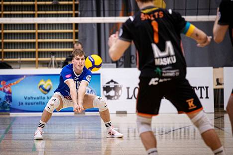 Köykkä pelasi Akaa-Volleyn liigajoukkueessa vuosina 2018–2022. Kuva maaliskuulta ensimmäisestä Loimu-puolivälierästä.