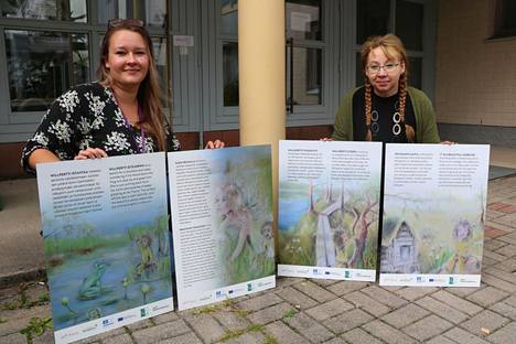 Willpertti-peikon tarinan kuvittaja Anni Hautala ja kirjoittaja, kunnanjohtaja Tarja Hosiasluoma esittelivät vuosi sitten satutauluja, jotka ottivat paikkansa Neva-Lylyn pitkospuureitin varrelta.