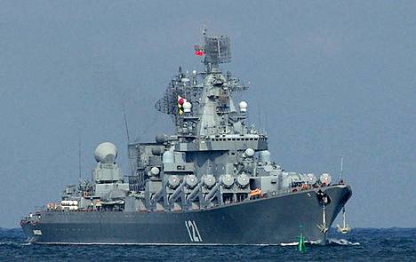Moskva-lippulaiva upotettiin Mustallamerellä huhtikuussa.