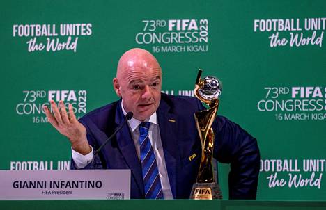Gianni Infantino jatkaa Fifan puheenjohtajana seuraavat neljä vuotta. 