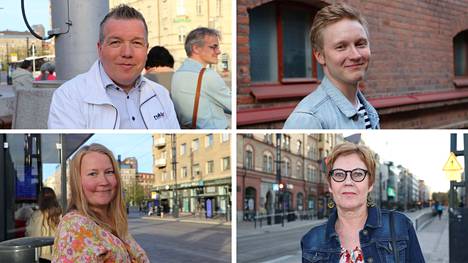 Ahti Laakso, Otto Mattila, Saara Suni ja Kristiina Salminen kertoivat Aamulehdelle kantansa viinien myynnistä.