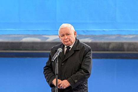 Laki ja oikeus -puolueen johtaja Jarosław Kaczyński puhui 17. syyskuuta järjestetyssä tilaisuudessa Puolassa.