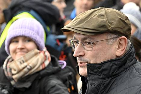 Entinen oligarkki Mihail Hodorkovski puhui sunnuntaina Helsingissä järjestetyssä tilaisuudessa. 