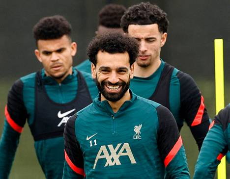 Liverpool valmistautui maanantaina Mestarien liigan välierään omassa harjoituskeskuksessaan. Kuvassa Mohamed Salah.