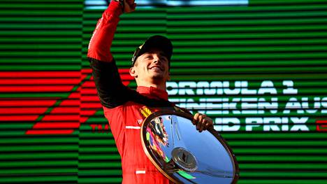 Charles Leclerc juhli Australian F1-kisan voittoa sunnuntaina.