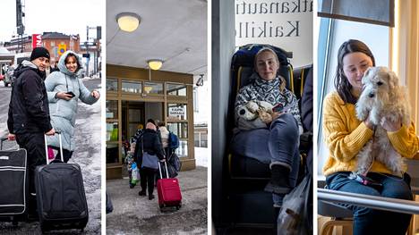 Dmitri ja Olesia Dištšenko, Iryna Maruštšak ja Kateryna Šapran saapuivat Suomeen maaliskuun 7. päivänä 2022 pitkän bussitaipaleen päätteeksi. Heistä yksi on jo palannut Ukrainaan.