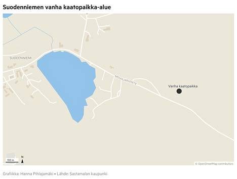 Kartalle merkityllä alueella on Sastamalan kaupungin tiedon mukaan ollut 1960-luvulla Suodenniemen kunnan vanha kaatopaikka.