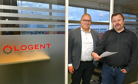 Raumalla toimivan Logentin Suomen yksikön toimitusjohtaja Toni Brigatti (vas.) ja hallintojohtaja Olli-Pekka Reunanen uskovat, että yrityksen henkilöstömäärä on yli 300 ensi vuonna.