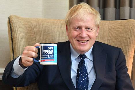 Boris Johnson kuvattuna Manchesterissa 1.10.2019. 
