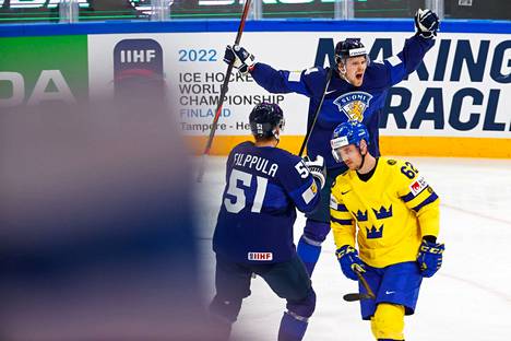 Mikko Lehtoeon syötti upeasti Sami Vataselle takatolpalle, ja Suomi meni johtoon 2–1.