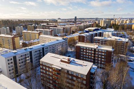 Korkotuellisten asp-lainojen määrä oli valtionkonttorin tilastojen mukaan syyskuun lopussa 4,706 miljardia euroa. Talvinen Tampere tammikuun alun arkistokuvassa.