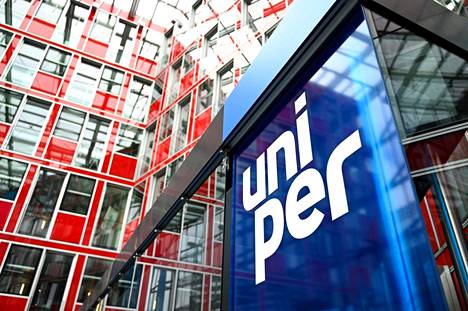 Uniperin logo yhtiön pääkonttorilla Düsseldorfissa Saksassa 8. heinäkuuta. 
