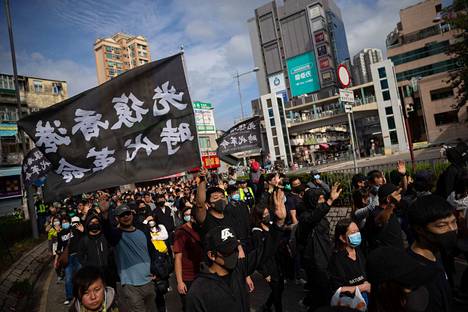 Ruotsissa Kiina on yrittänyt vaikuttaa median toimintaan. Kuvaa Hongkongin demokratiamielenosoituksista tammikuulta.