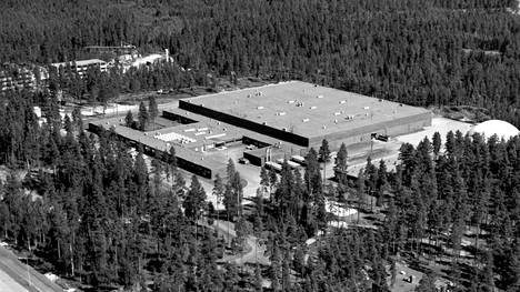 Reiman tehdas Kankaanpäässä vuonna 1977. Reima kulki vuodet 1952–1977 nimellä Reima-Pukine Oy.