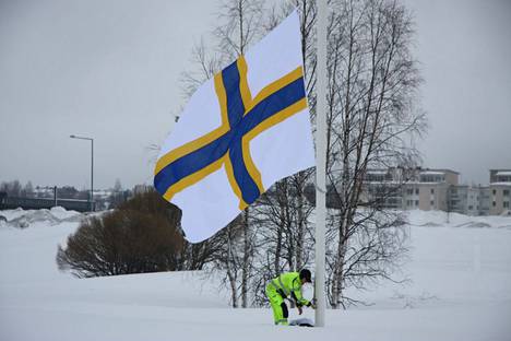 Ruotsinsuomalaisten lippu nousee salkoon Haaparannalla. Kirjoittaja on sitä mieltä, että sama ihonväri suojasi Ruotsiin muuttaneita suomalaisille. Muille arki oli ankarampaa. 