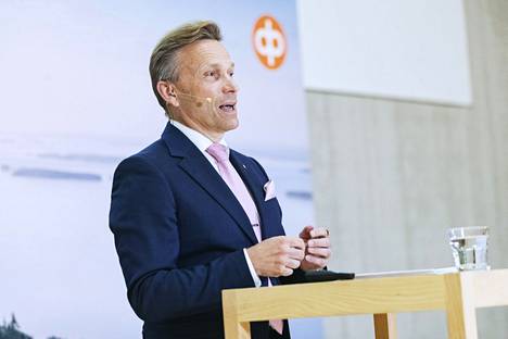 OP-ryhmän pääjohtajan Timo Ritakallio esitteli konsernin puolivuosikatsauksen mediatilaisuudessa Helsingissä 27. heinäkuuta 2022.