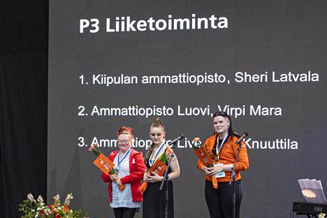 Sheri Latvala (kesk.) kilpaili lajissa Liiketoiminta.
