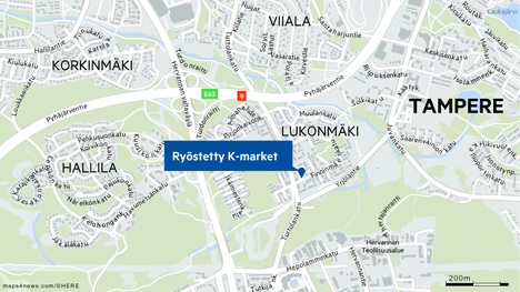 Lukonmäessä sijaitseva K-market ryöstettiin maanantai-iltana.