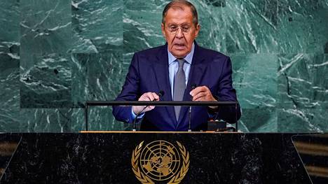 Venäjän ulkoministeri Sergei Lavrov puhui YK:ssa lauantaina 24.9.