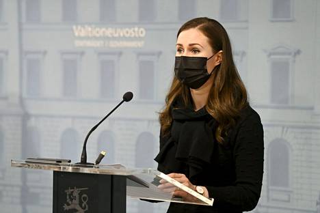 Pääministeri Sanna Marin kertoi Suomen uusista koronatoimista hallituksen tiedotustilaisuudessa Helsingissä 25. helmikuuta 2021.