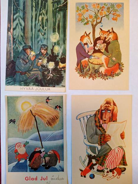 Seppo Sivosen kokoelmassa on yhteensä 45 erilaista vanhempaa Tove Janssonin kuvittamaa postikorttia. Keräilijöiden keskuudessa humoristiset eläinaiheet ovat haluttuja kohteita.
