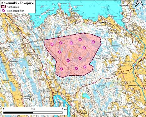 Kartoitusten mukaan Takajärvi sopisi tuulivoimapuiston alueeksi. Takajärvi on tuulisuudeltaan hyvä, eikä alustavien ympäristöselvitysten myötä ole noussut esille tuulivoimatuotantoa rajoittavia tekijöitä.