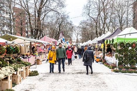 Hämeenpuiston joulumarkkinat marraskuun lopulla 2021.