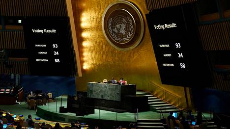YK:n yleiskokous päätti torstaina erottaa Venäjän väliaikaisesti YK:n ihmisoikeusneuvostosta.