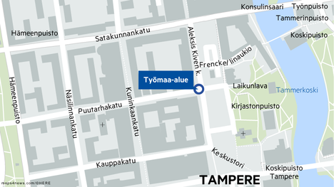Tampereen Puutarhakadun päiviä jatkunut putkirikko saatu korjattua - Tampere  - Aamulehti