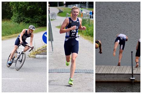 Ville-Valtteri Salonen ui, polki ja juoksi Nokialle triathlonin SM-hopeaa.