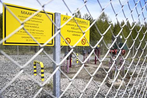 Suomen kaasun siirtoverkkoyhtiö Gasgridin kaasuverkoston kaasuasema Nummelassa Vihdissä 20. toukokuuta 2022.