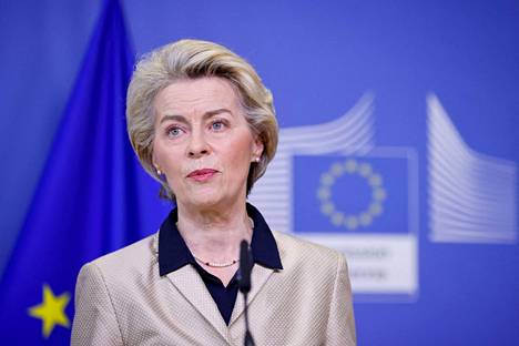 EU-komission puheenjohtaja Ursula von der Leyen neuvottelee Britannian pääministerin Rishi Sunakin kanssa Pohjois-Irlannin asemasta maanantaina. Von der Leyen kuvattiin 16. helmikuuta 2023. 