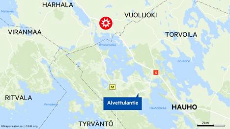 Onnettomuuspaikka on Pälkäneellä Hämeenlinnaan haarautuvan 57-tien jälkeen. Kiertoreitti kulki 57-tietä ja Alvettulantietä pitkin, kun 12-tie oli suljettuna liikenteeltä.
