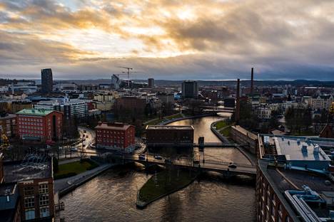 Tampereen keskusta kuvattiin 22. joulukuuta 2020.