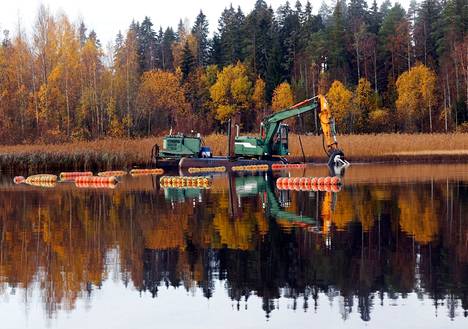 Tyvijärvi ruopattiin viime syksynä. Järvi on Porin Veden raakavesireservi. 