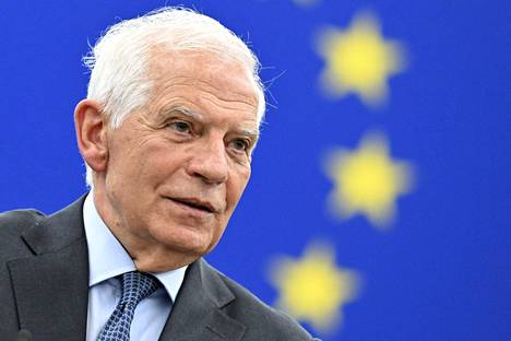 EU:n ulkosuhteiden korkea edustaja Josep Borrell kuvattiin, kun hän puhui Strasbourgissa 18. huhtikuuta.
