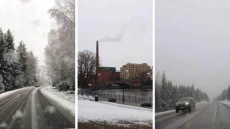 Pirkanmaalla herättiin torstaina talvisiin maisemiin. Tampereen keskustassa lunta oli paikoin ohut kerros, Nokialla loskaa oli enemmälti. 