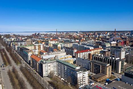 Tampereen asuntokauppa on hiljentynyt viime vuodesta. Siihen ovat vaikuttaneet muun muassa Ukrainan sota, inflaatio ja korkojen nousu. Kuva otettu huhtikuussa 2022.
