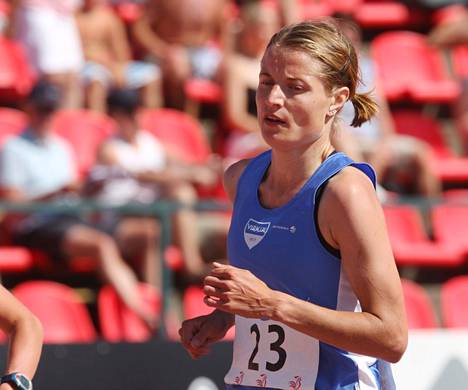 Merja Rantanen sijoittui kuudenneksi Kalevan kisojen 5000 metrillä Tampereella 2008.