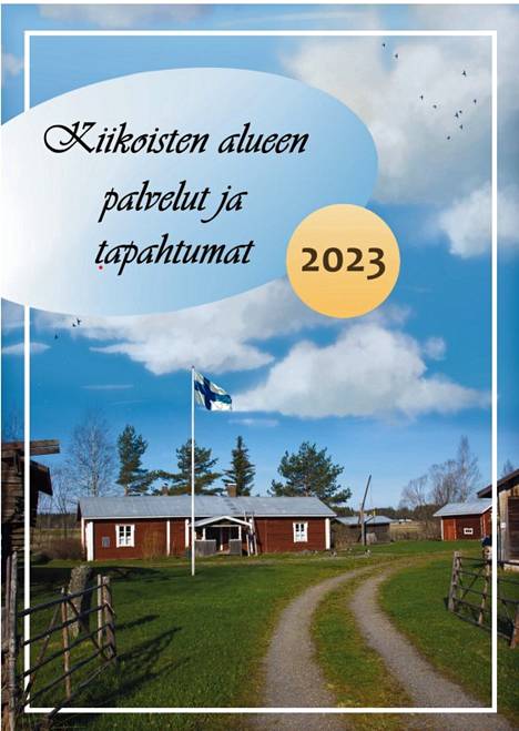 Kiikoisten alueen palvelut ja tapahtumat on koottu lehden kansien väliin. Kansikuvassa on Myllymäen torppa Kiikoisten torpparimuseoalueella. Kuvan on ottanut Seppo Rinta-Kauppila.
