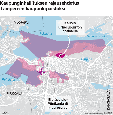 Tampereen kansallisen kaupunkipuiston rajaus julkisesti nähtäville -  Tampere - Aamulehti