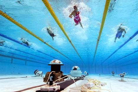 Kansainvälinen uintiliitto Fina ei ole vielä päättänyt sulkea Venäjää ja Valko-Venäjää kesän MM-kisoista. Kuva uinnin MM-kilpailuista vuodelta 2019.
