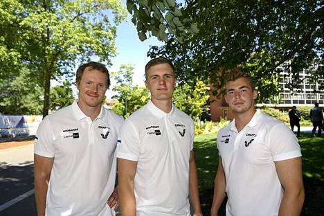 Lassi Etelätalo, Oliver Helander ja Toni Keränen ovat valmiina MM-kisojen keihäskarsintaan.