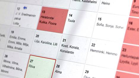 Nimiä ja nimipäiviä sähköisessä kalenterissa 27. toukokuuta 2021. Nimenmuutoshakemuksia on tehty Suomessa viime vuosina hieman aiempaa enemmän.
