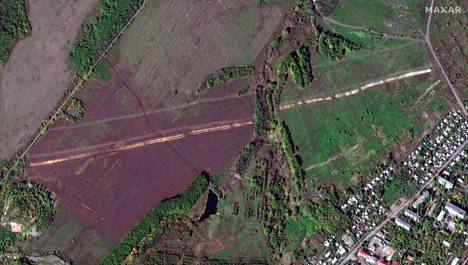Satelliittikuva näyttää venäläisten ”Wagner-linjan” Itä-Ukrainassa 17. lokakuuta. 