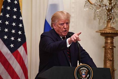 .10/2/19 The White House - Washington DC..President Donald Trump welcomes Finland President Sauli Niinistö to The White House..The two leaders held a joint press conference where Trump responded to questions regarding his impeachment inquiry.