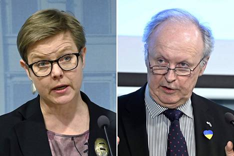 Sisäministeri Krista Mikkonen ja Perhe- ja peruspalveluministeri Aki Lindén.
