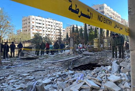 Isku vaurioitti rakennuksia Damaskoksessa sijaitsevalla Kafr Sousan alueella.